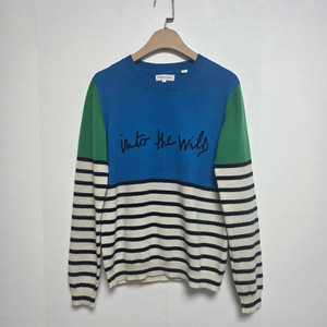 친티앤파커 캐시미어 스트레이트 긴팔 니트티 블루앤그린(S)