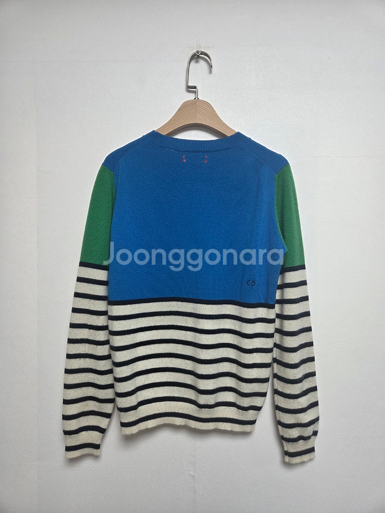 친티앤파커 캐시미어 스트레이트 긴팔 니트티 블루앤그린(S)--1