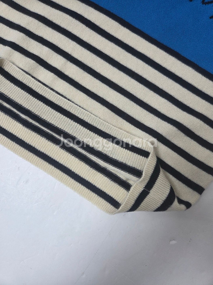 친티앤파커 캐시미어 스트레이트 긴팔 니트티 블루앤그린(S)--3