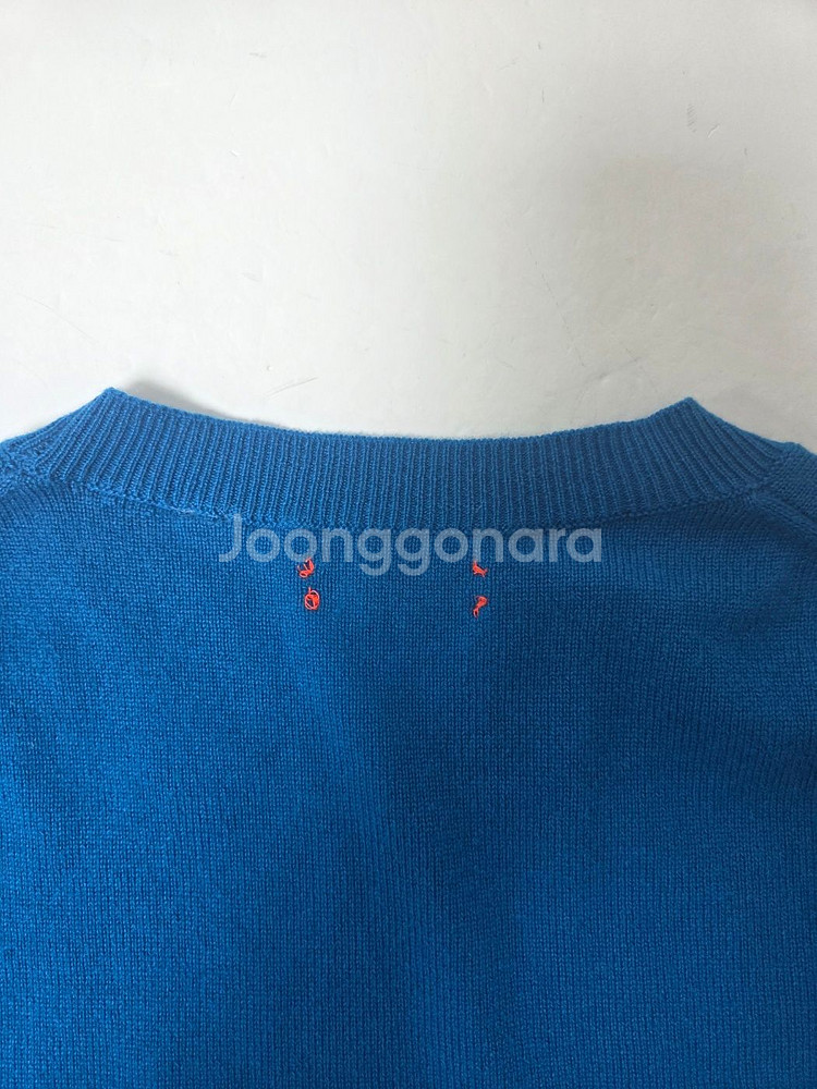 친티앤파커 캐시미어 스트레이트 긴팔 니트티 블루앤그린(S)--8