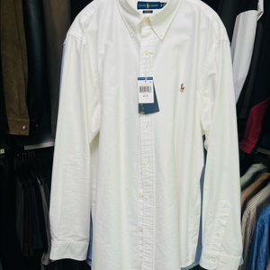 [XL] 폴로 멀티로고 클래식 핏 옥스포드 셔츠 화이트