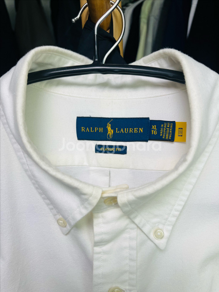 [XL] 폴로 멀티로고 클래식 핏 옥스포드 셔츠 화이트--6