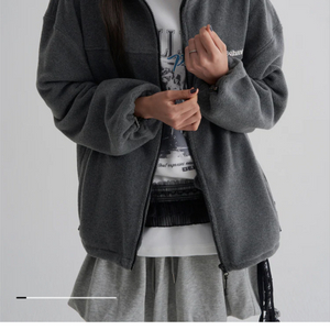 에잇세컨즈 플리스자켓 그레이 s팝니다