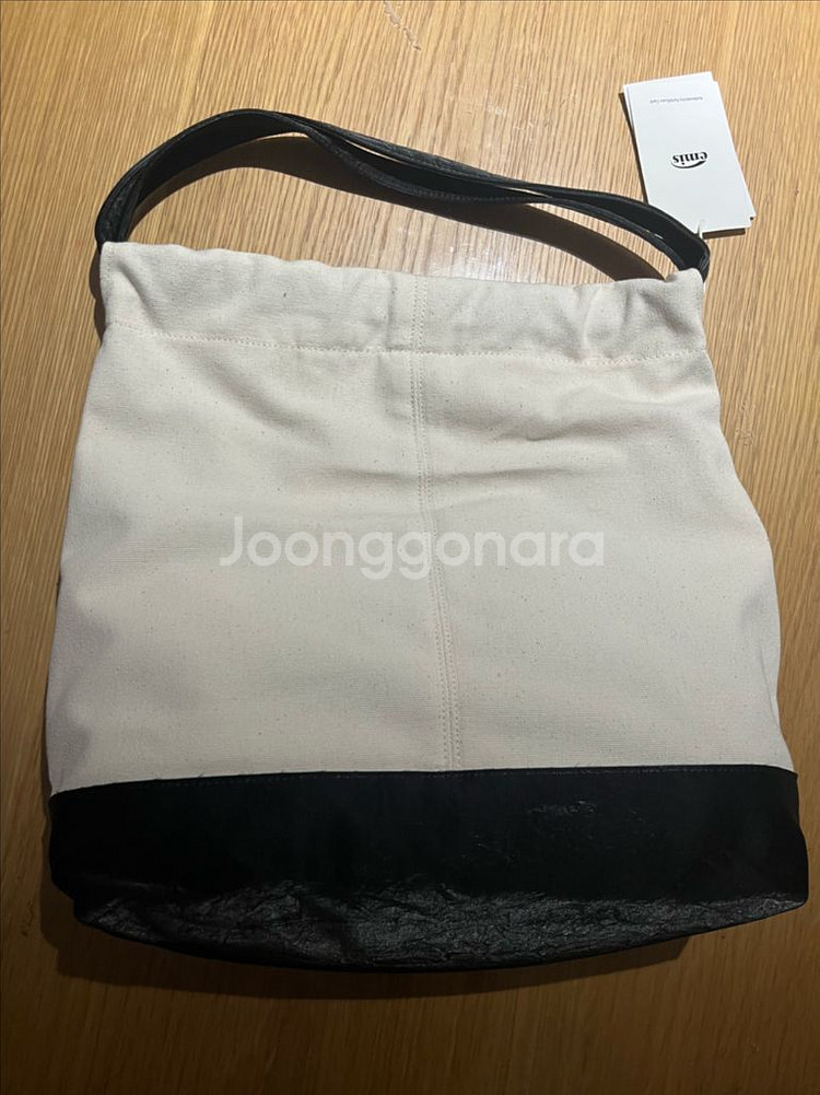 Emis 이미스 캔버스 숄더백 아이보리/블랙--5