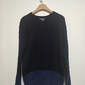 빈스 여성 울 혼방 긴팔 스웨터 네이비앤블루(XS)