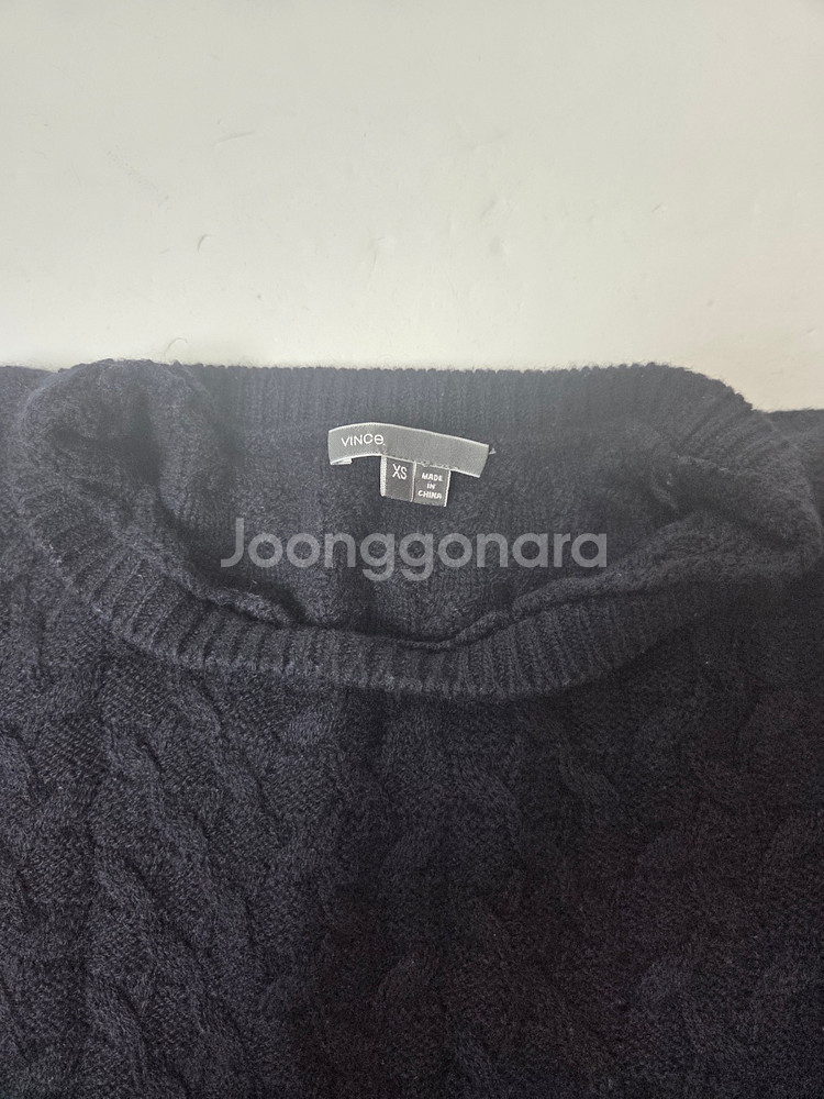 빈스 여성 울 혼방 긴팔 스웨터 네이비앤블루(XS)--5