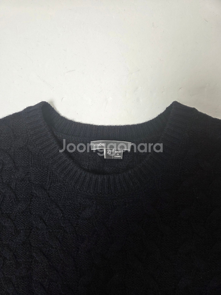 빈스 여성 울 혼방 긴팔 스웨터 네이비앤블루(XS)--2