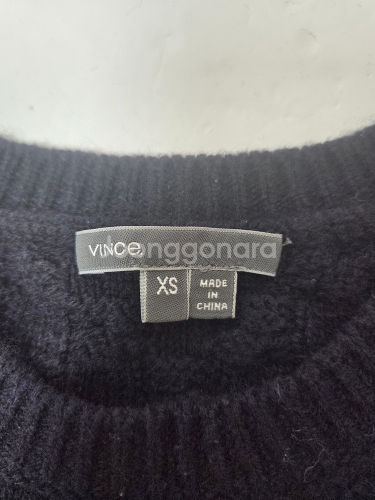 빈스 여성 울 혼방 긴팔 스웨터 네이비앤블루(XS)--4