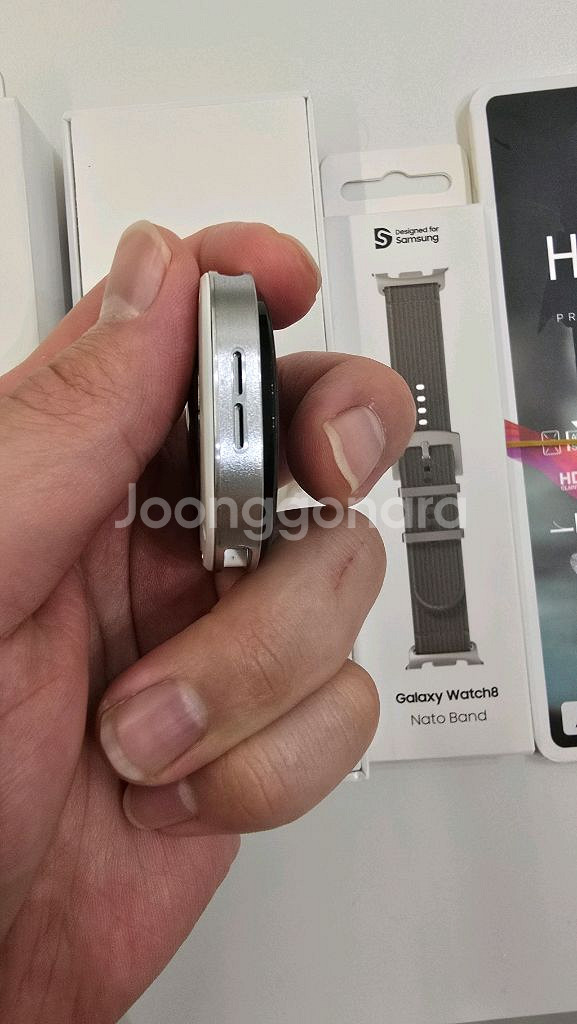 갤럭시워치8 44mm 실버 풀박스 S급 나토밴드+필름--4