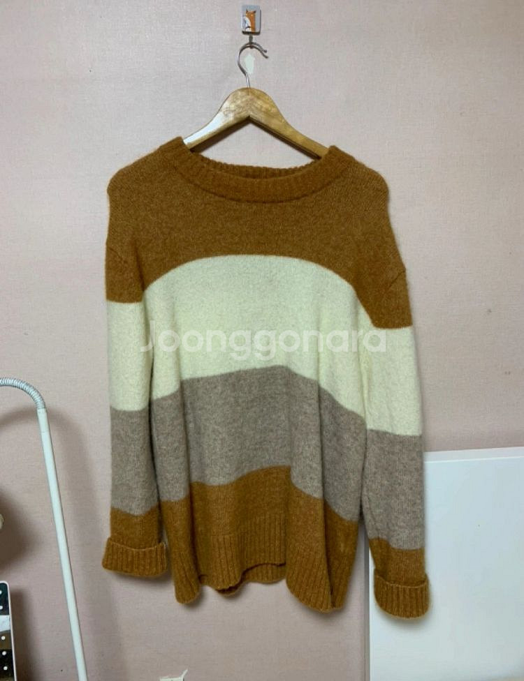 퓨어캐시미어 스트라이프 니트--0