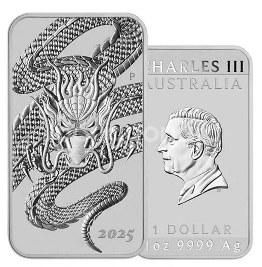 실버바 신상 2025 호주퍼스민트 드래곤 사각 1온스 (31.1g)불리온(미니실버바)--0