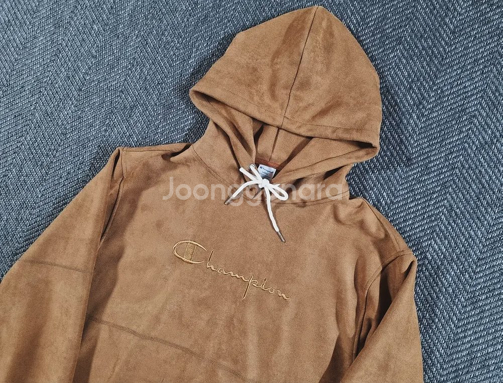 챔피언 빈티지 스웨이드 후드티--2