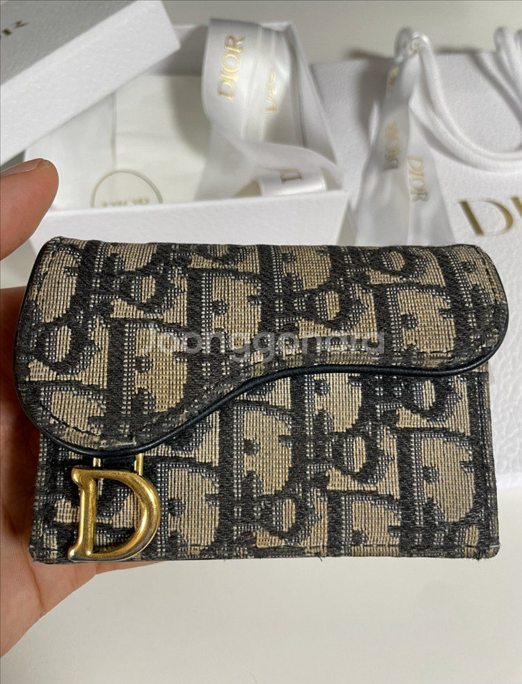 디올 오블리크 새들 카드지갑--1