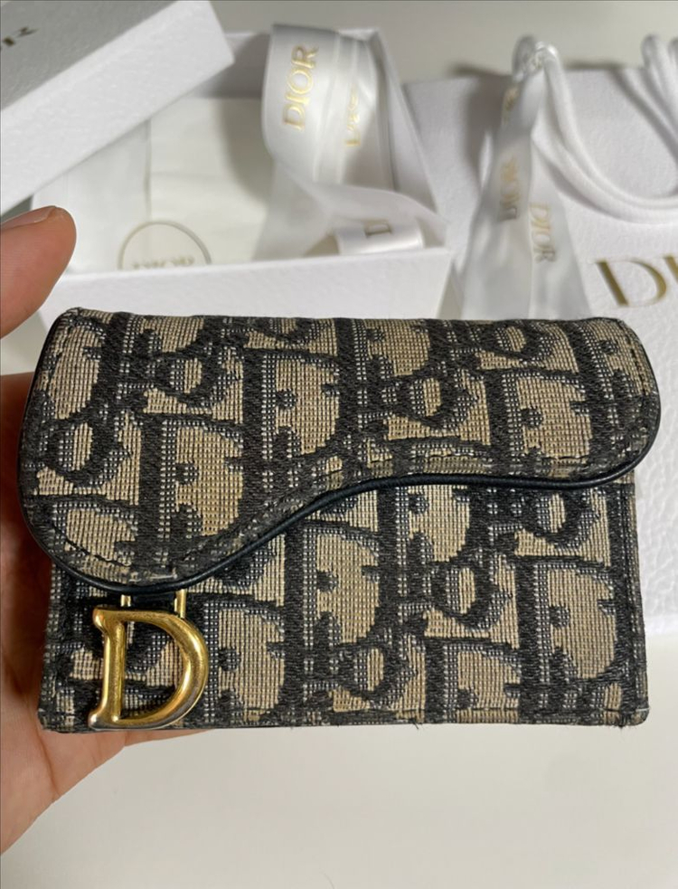 디올 오블리크 새들 카드지갑 이미지