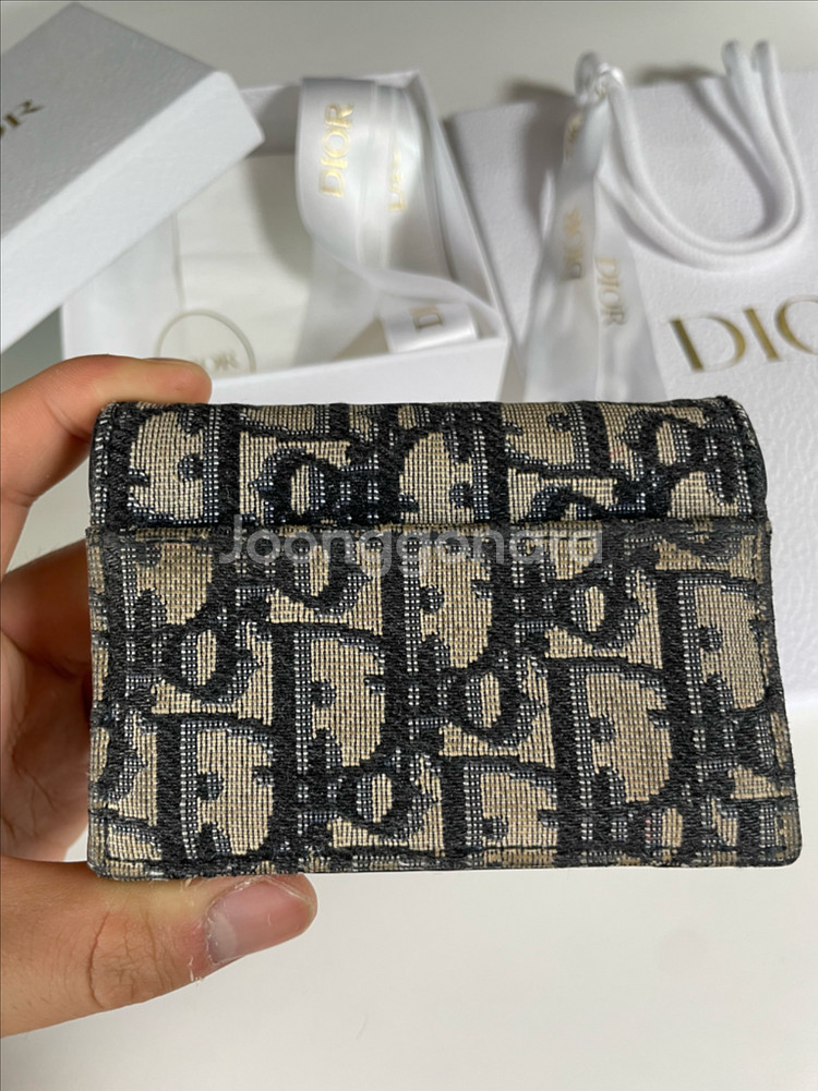 디올 오블리크 새들 카드지갑--2