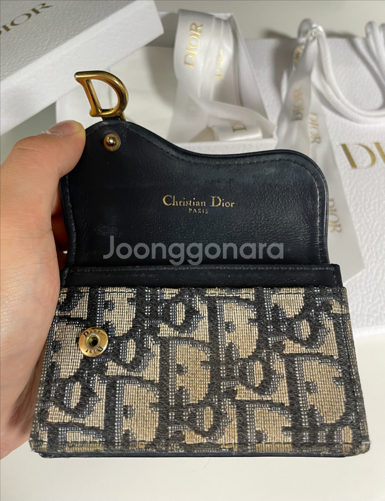 디올 오블리크 새들 카드지갑--3