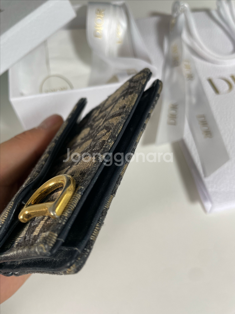 디올 오블리크 새들 카드지갑--4