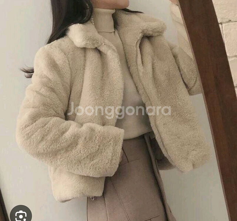 베이지 밍크 퍼자켓--2