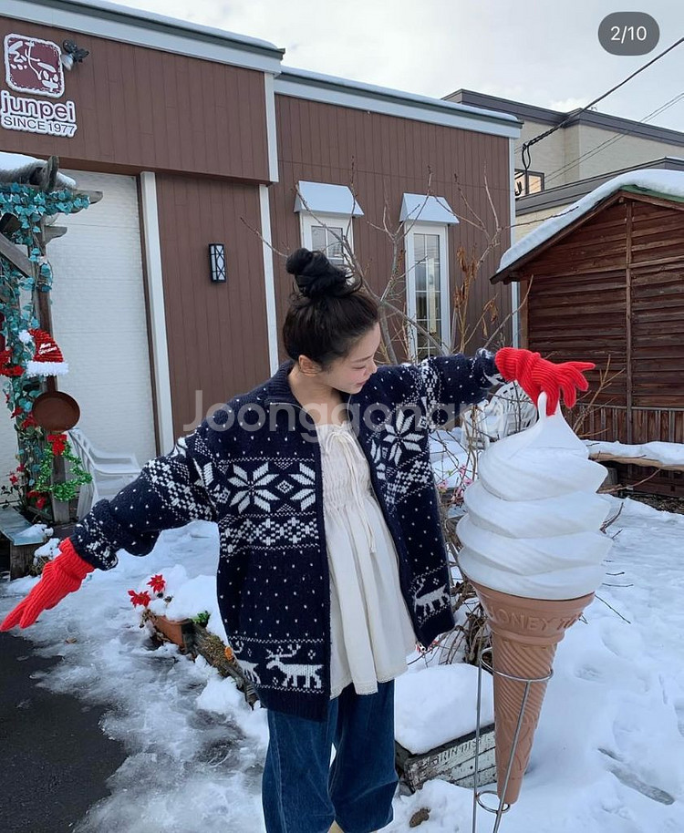 (최종가격/새상품)위드아웃썸머 눈꽃 집업 가디건--4