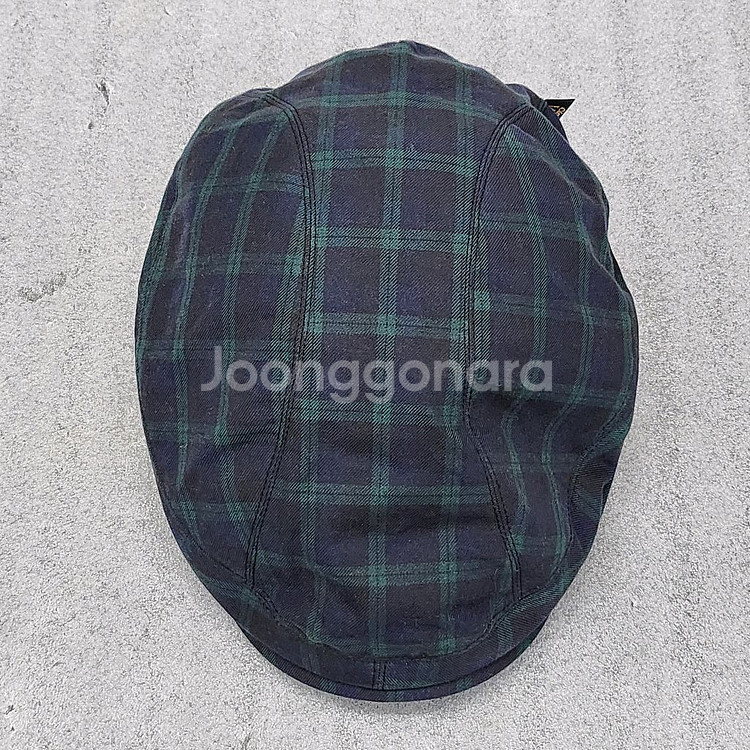 체크 패턴 캡모자--0