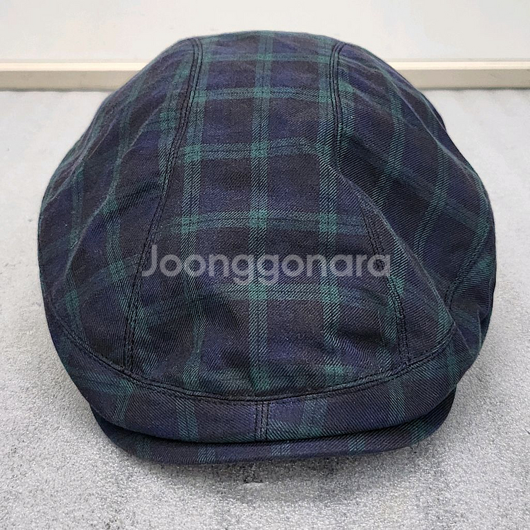 체크 패턴 캡모자--1
