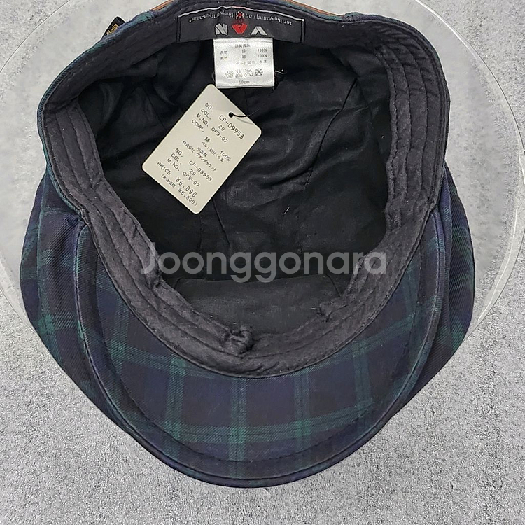 체크 패턴 캡모자--6