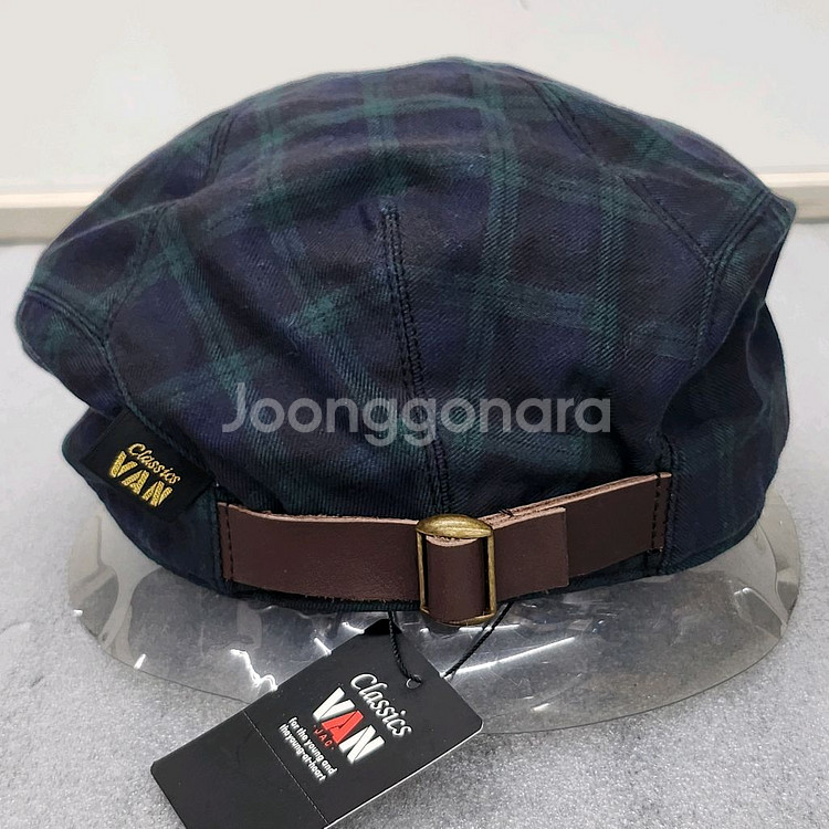 체크 패턴 캡모자--4