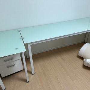 사무용 책상 컴퓨터 책상 서랍 세트(유리상판)