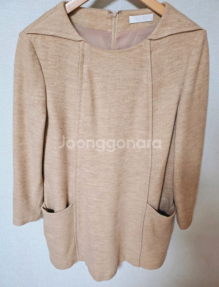 니트 후드 원피스--2