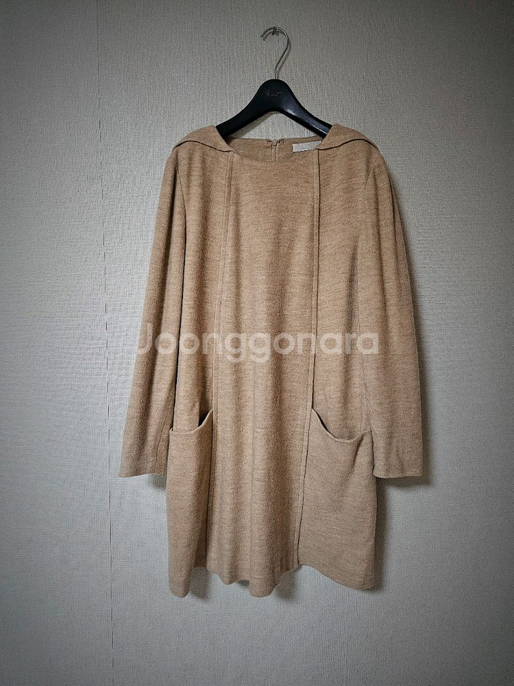 니트 후드 원피스--4