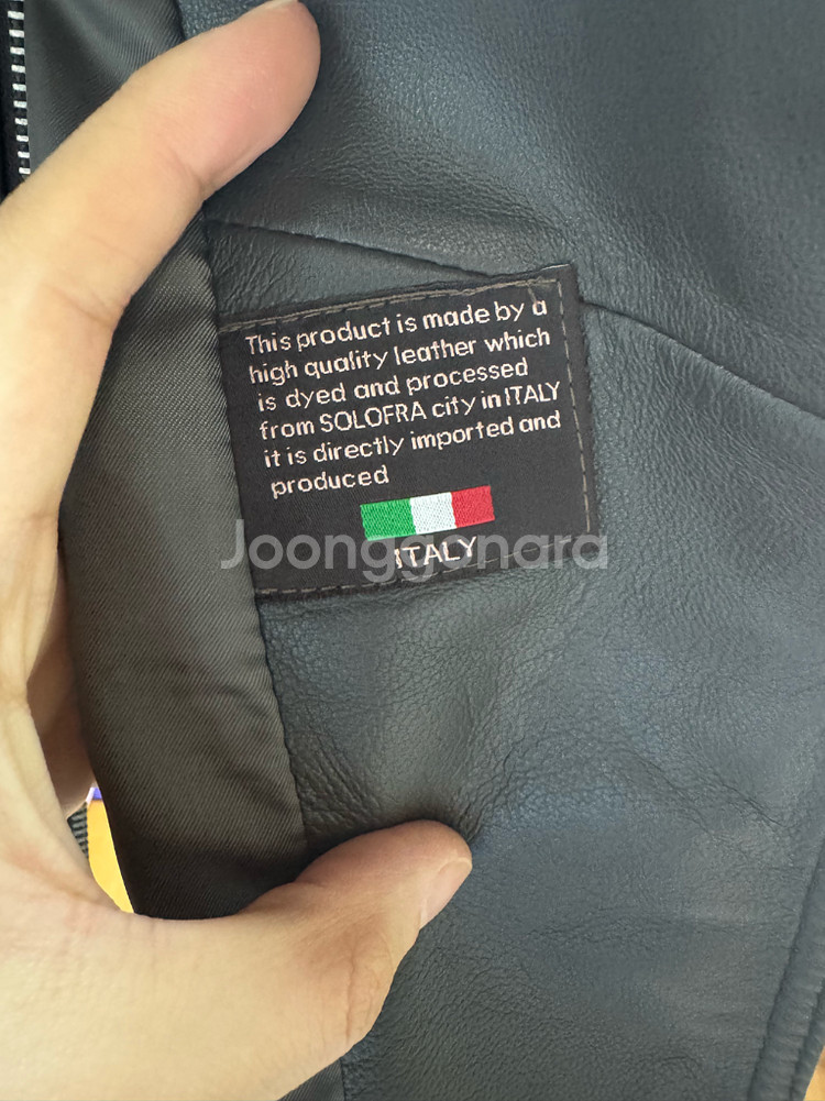 이태리 천연가죽 라이더자켓55사이즈 (한번착용후 보관)--2