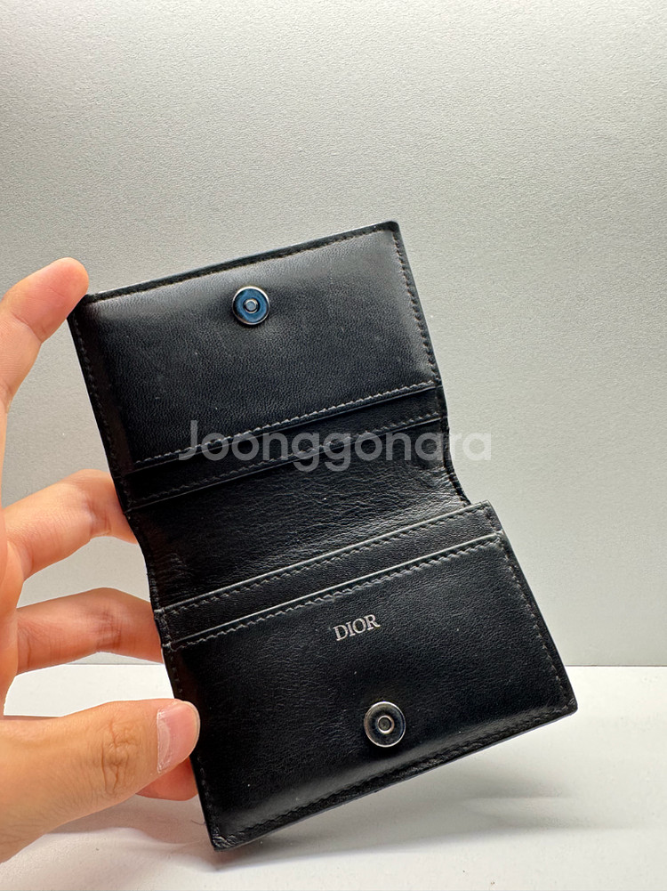 디올 블랙 오블리크 카드지갑--2