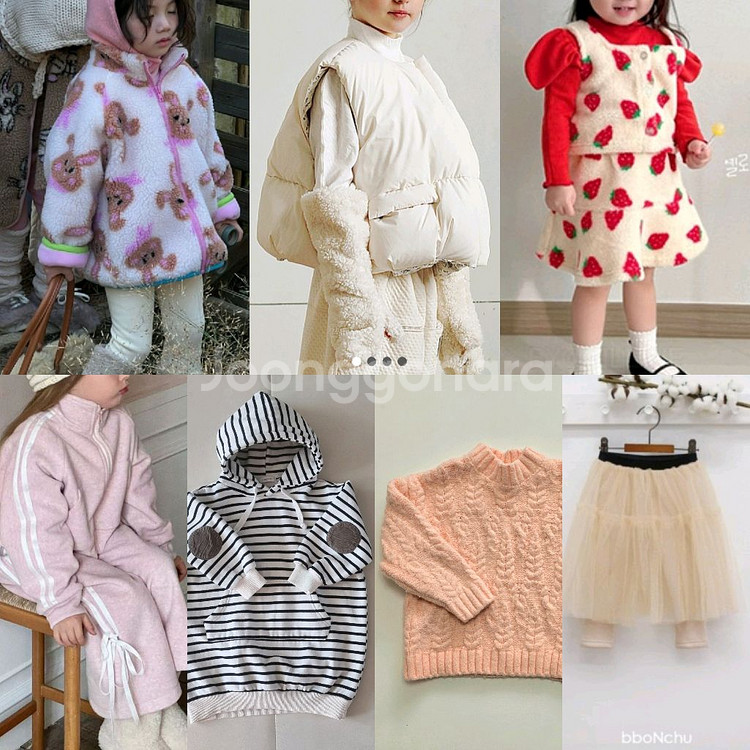 겨울 M 110호 뽀글이 점퍼 패딩조끼 상하복 후드 니트 레깅스--0