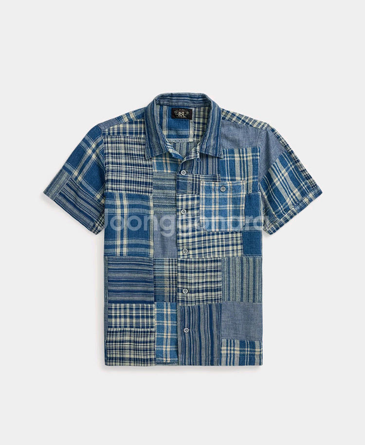 RRL 더블알엘 인디고 데님 워크셔츠 류준열 이동휘 가죽 뉴스보이 발마칸 무스탕--0