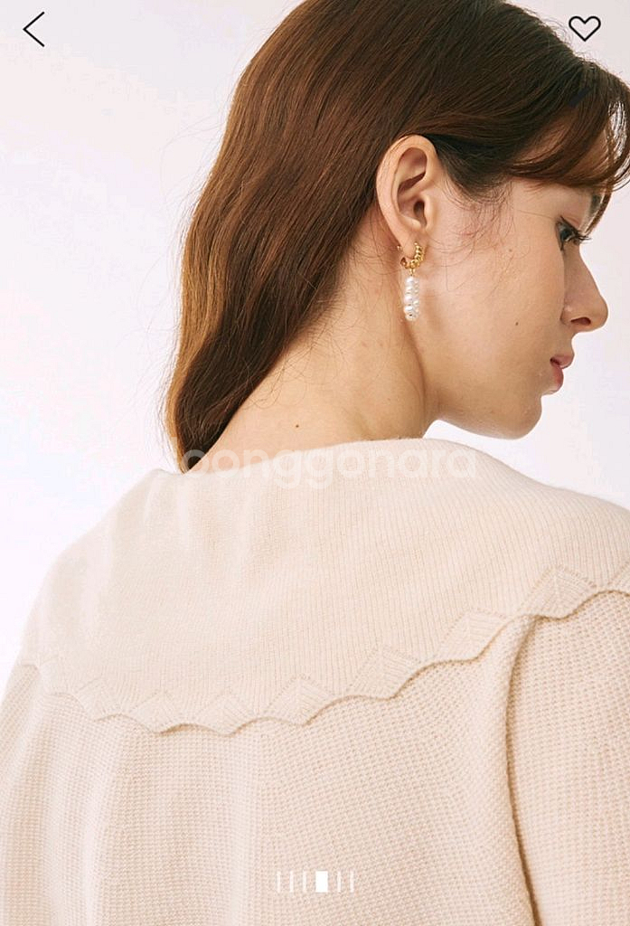 마인 스캘럽 칼라 니트 탑 랑방 타임 더캐시미어 시스템--2