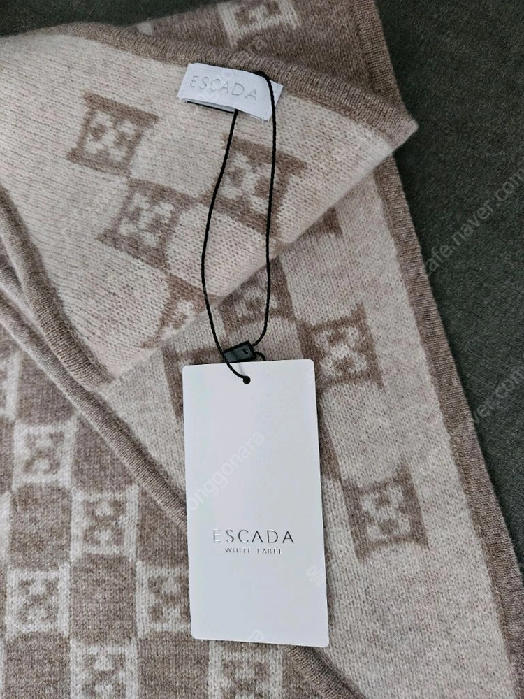 [새상품/선물상자포함] 에스까다(ESCADA) 울 캐시미어 자카드 숄 머플러 (모카베이지) 이미지