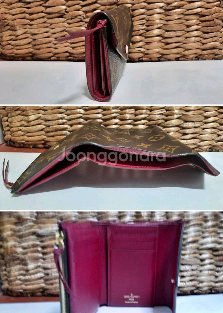 루이비통 모노그램 캔버스 반지갑 정품--3