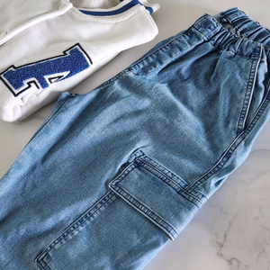 (새상품) 유니클로 키즈 스트레치 데님 카고 조거팬츠