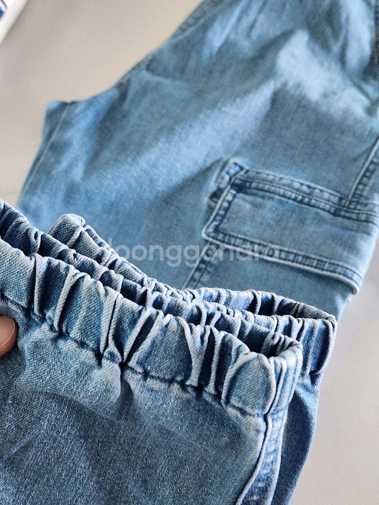 (새상품) 유니클로 키즈 스트레치 데님 카고 조거팬츠--3