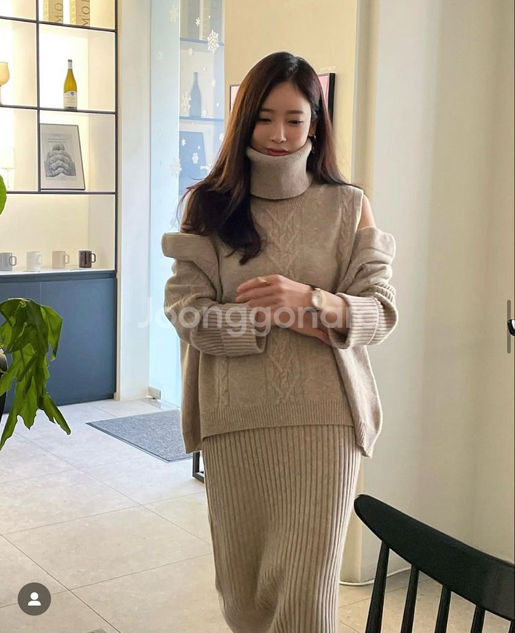 아상 아상블라주 니트 셋업--0