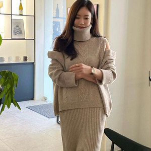 아상 아상블라주 니트 셋업