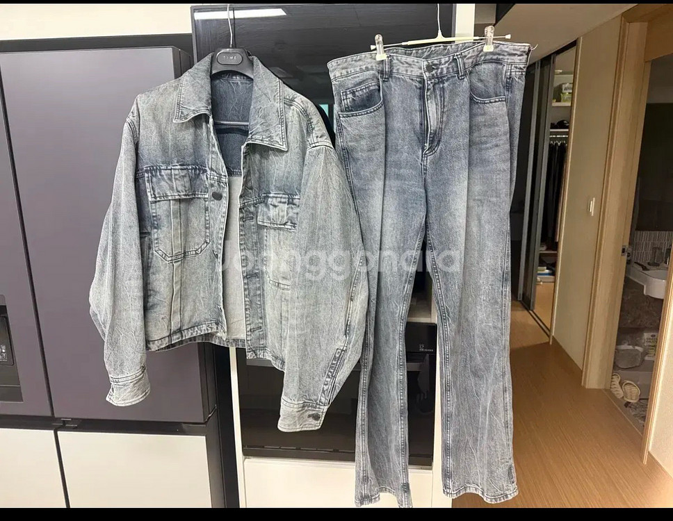 솔리드옴므 데님 셋업 청자켓,청바지--0