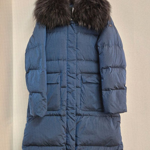 밀레 여성 천연퍼 롱패딩 네이비 100