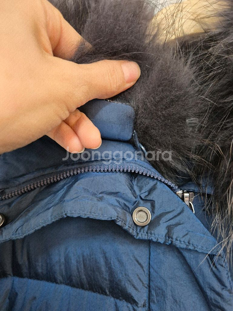 밀레 여성 천연퍼 롱패딩 네이비 100--6