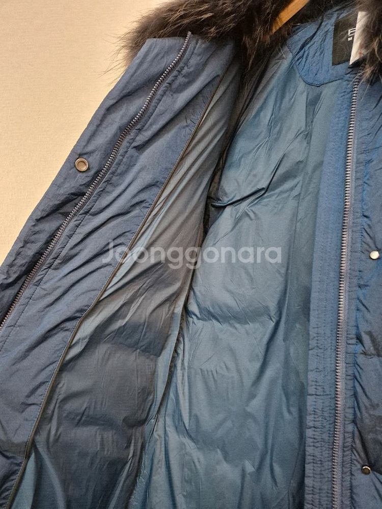 밀레 여성 천연퍼 롱패딩 네이비 100--15