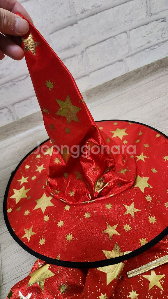 할로윈의상 마법사 망토 & 모자 + 호박 바구니 세트--1