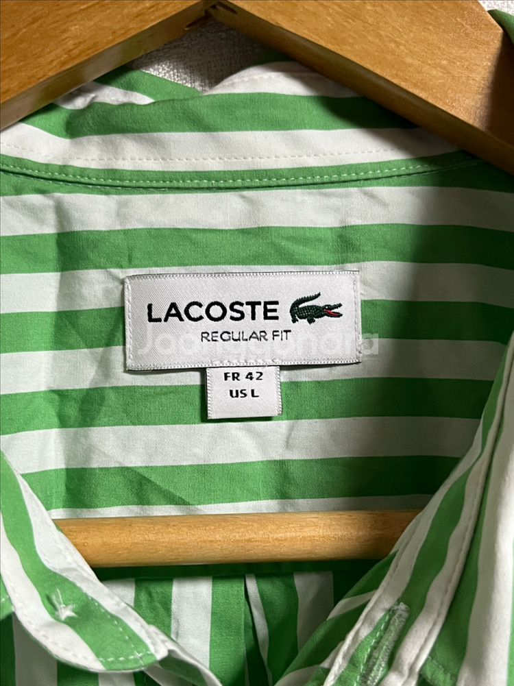 새상품 공용 라코스테 레귤러핏 스트라이프 셔츠 남방 L--3