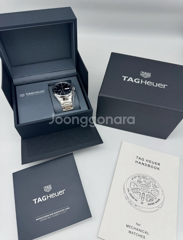 태그호이어 까레라 데이데이트 오토매틱 블루 다이얼 WBN2012 청판--0