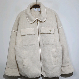 (XL) 아디다스 플리스 점퍼 아이보리 뽀글이 후리스 자켓