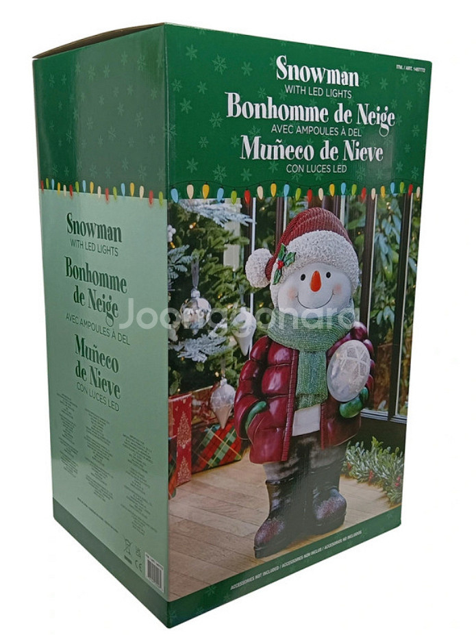 크리스마스 LED 볼을 든 눈사람--1